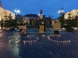 Fridays for Future Teelichtaktion am 11.12.2020 in Klagenfurt